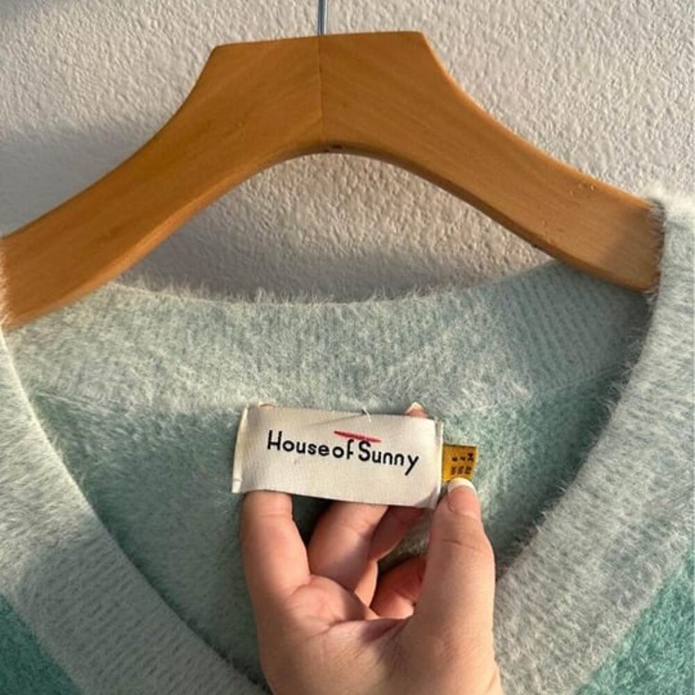 House of Sunny Diamond Argyle Knit 2-in-1 Convertible Sweater Sz 2 (XS) - Picture 5 of 7